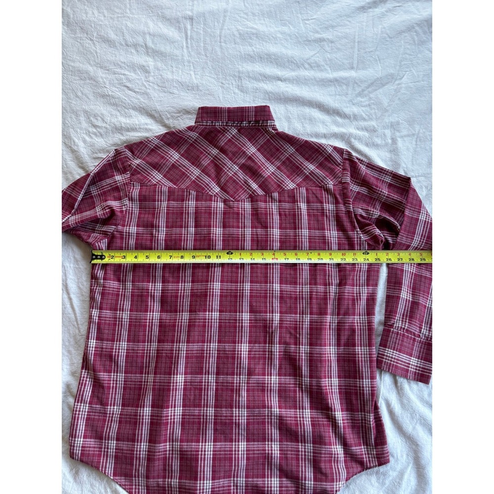 Plains Western Wear Mens XL Red Plaid Pearl Snap Long Sleeve Western Shirt - Picture 6 of 7